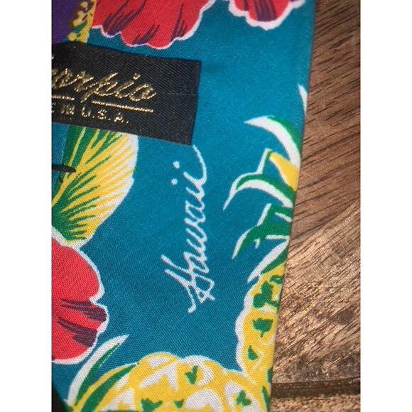Scorpio Men's Hawaiian Floral Print Tie Multicolor Tropical Theme - Picture 3 of 6